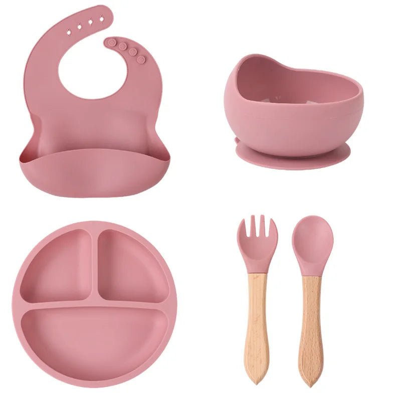Coffret Repas Bébé en Silicone – 5 Pièces