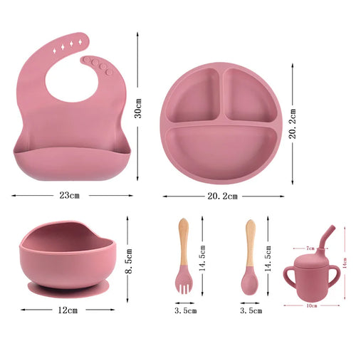 Coffret Repas Bébé en Silicone – 5 Pièces